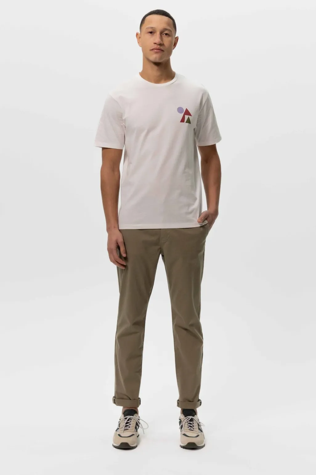 Groene mid-rise katoenen chino