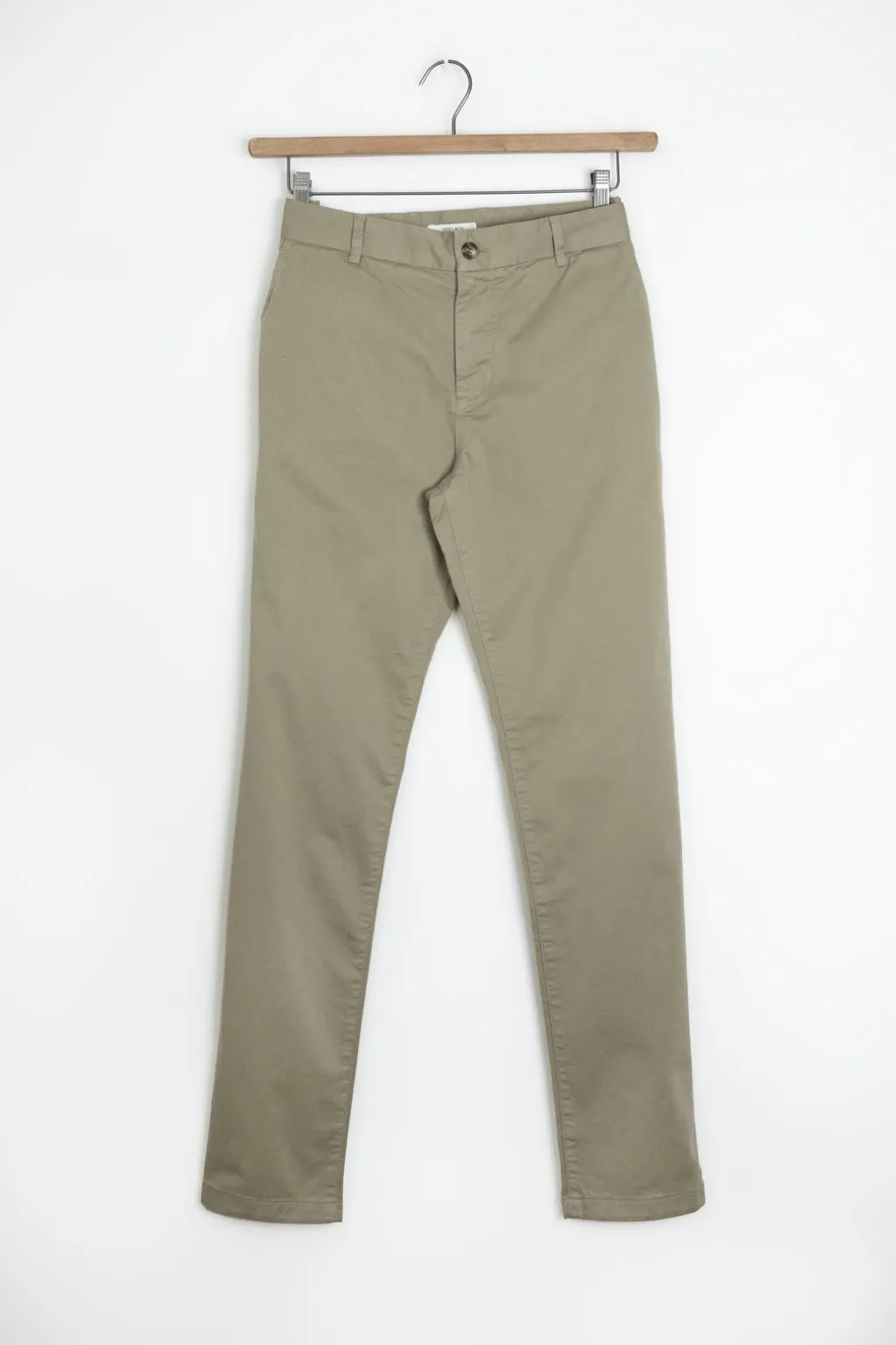 Groene mid-rise katoenen chino