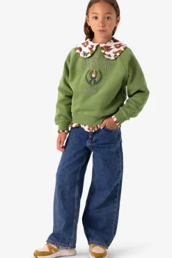 Groene oversized sweater met print