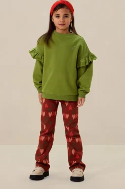 Groene oversized sweater met ruffles