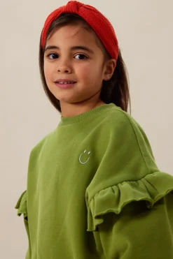 Groene oversized sweater met ruffles