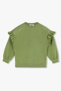 Groene oversized sweater met ruffles