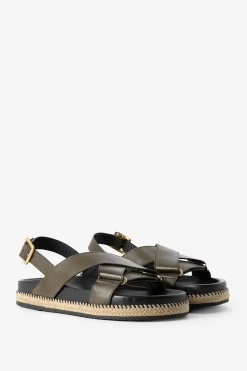 Groene plateau sandalen