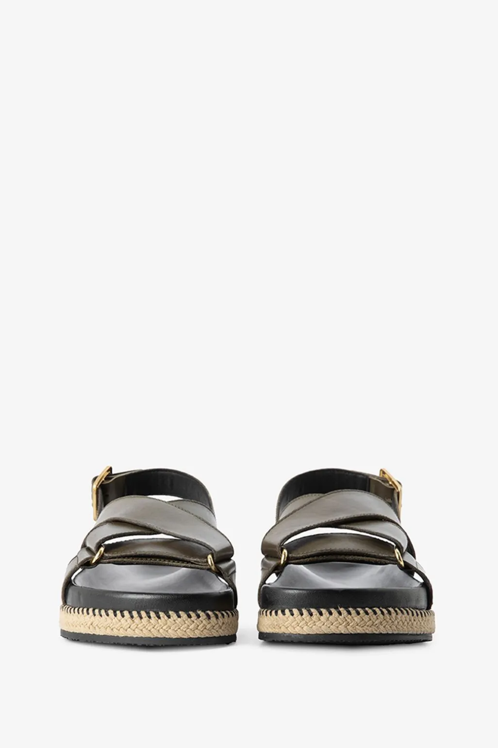Groene plateau sandalen
