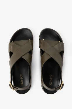 Groene plateau sandalen