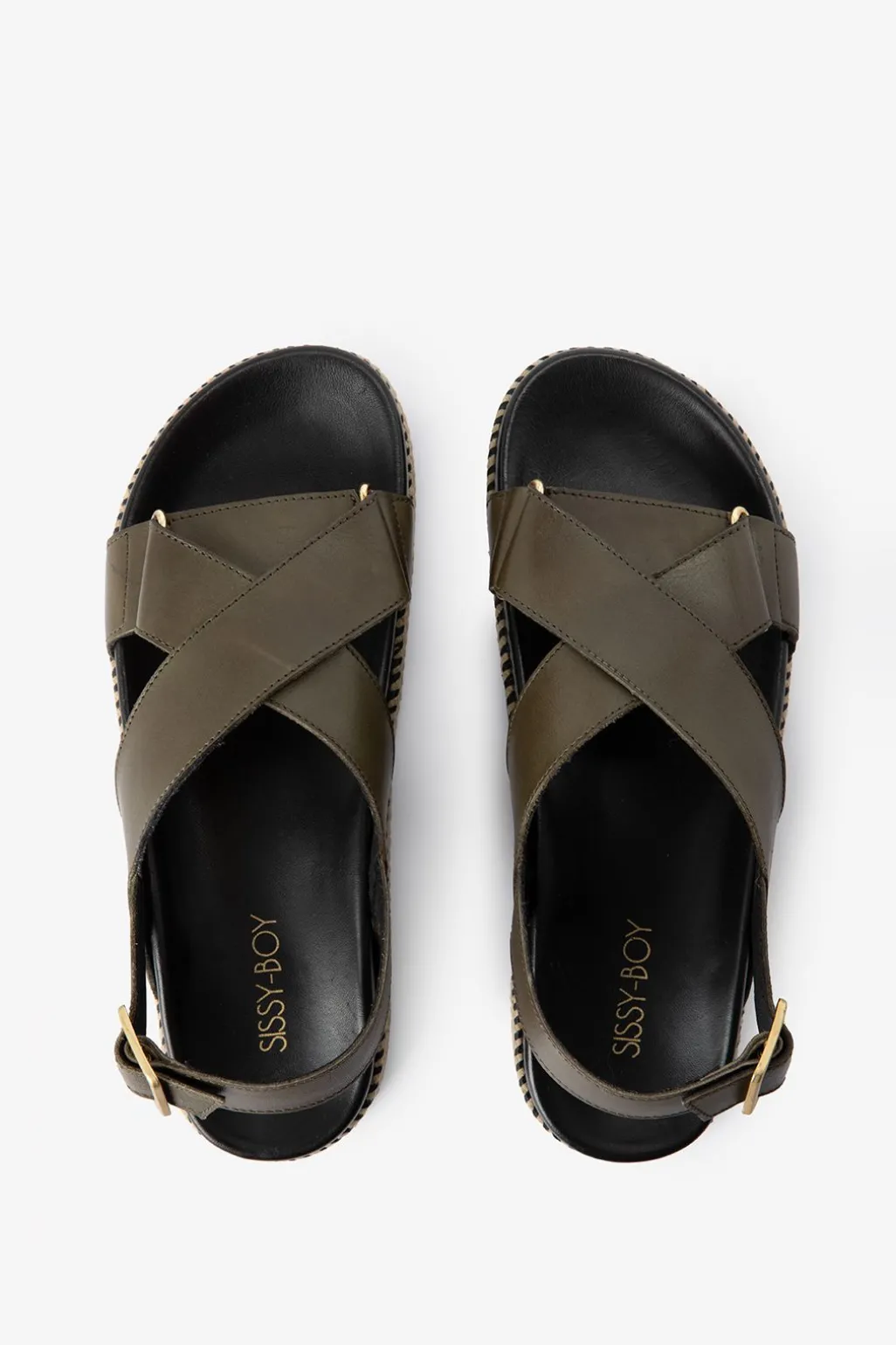 Groene plateau sandalen