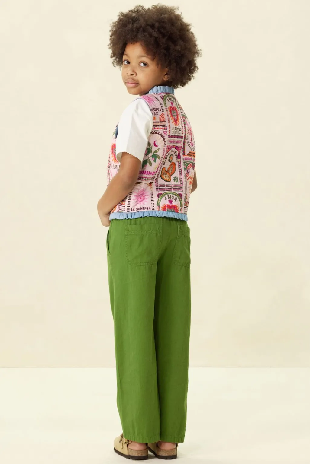Groene pull on broek
