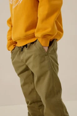 Groene pull on broek met aantrekkoorden