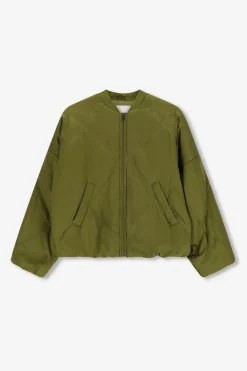 Groene quilted bomberjack