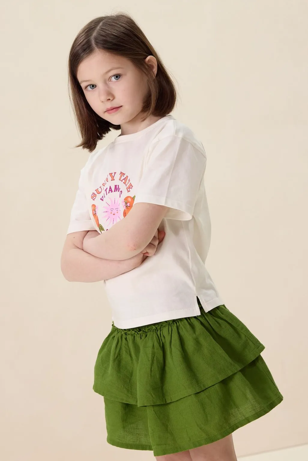 Groene ruffle rok