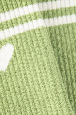 Groene sportsokken met hart
