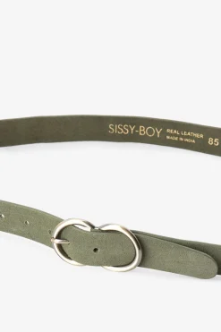 Groene suède riem met dubbele buckle