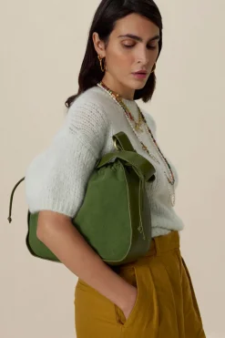 Groene suède schoudertas