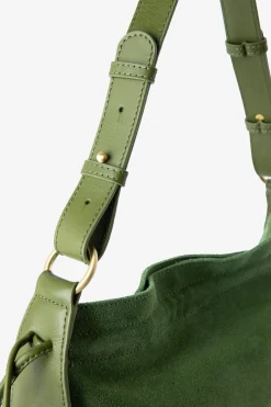 Groene suède schoudertas
