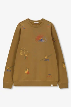 Groene sweater met embroidery