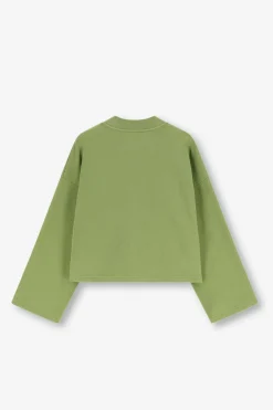 Groene sweater met wijde mouwen