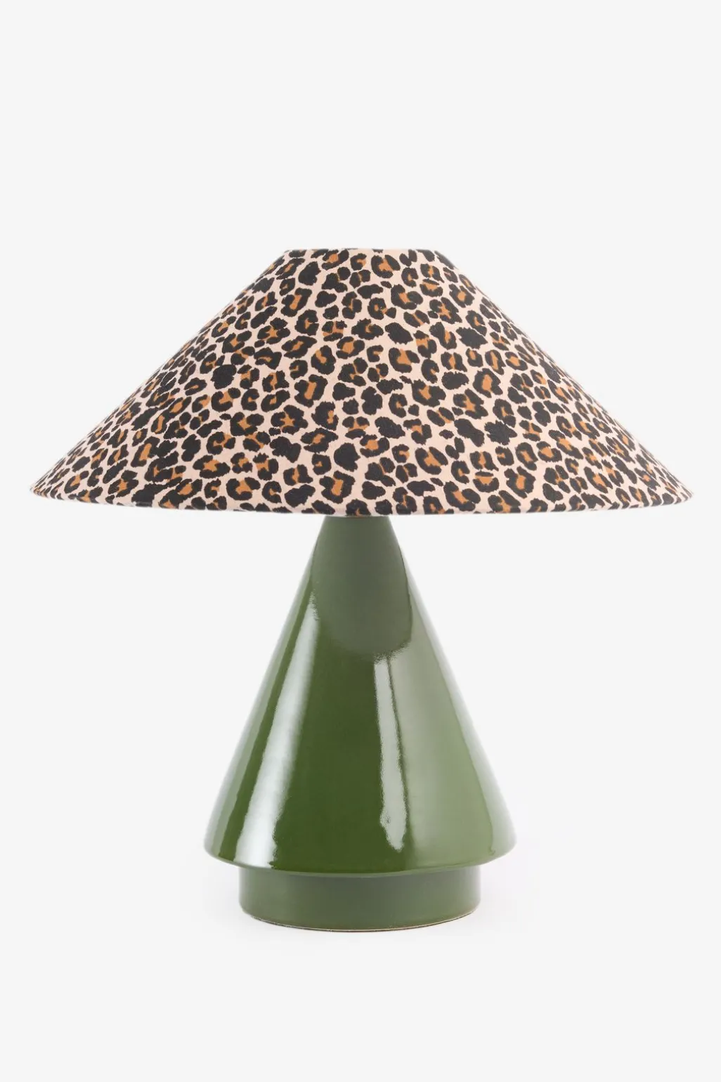 Groene tafellamp met leopard print