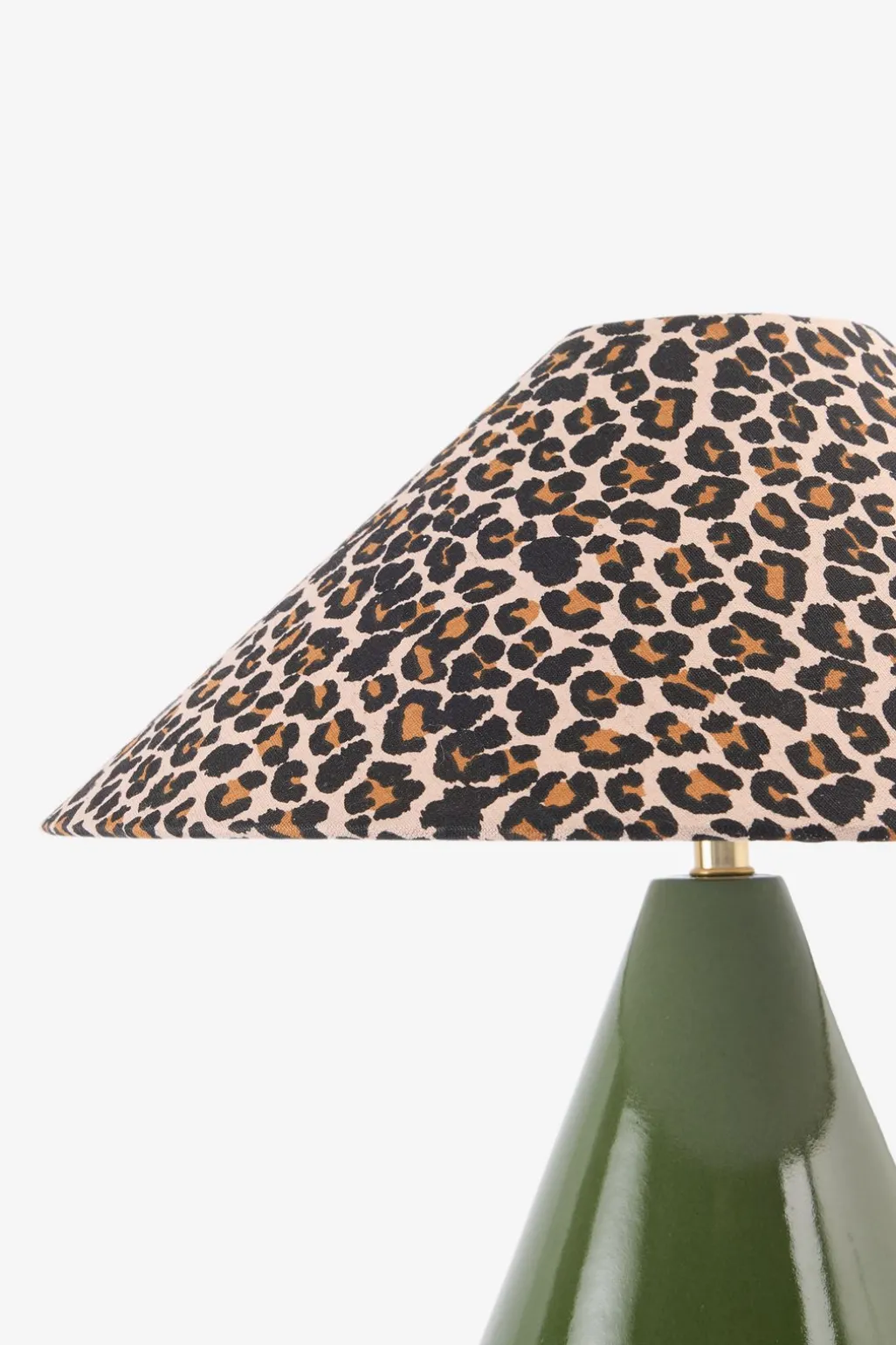 Groene tafellamp met leopard print