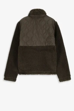 Groene teddy jas met quilting