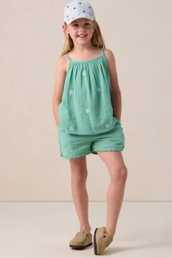 Groene top met embroidery