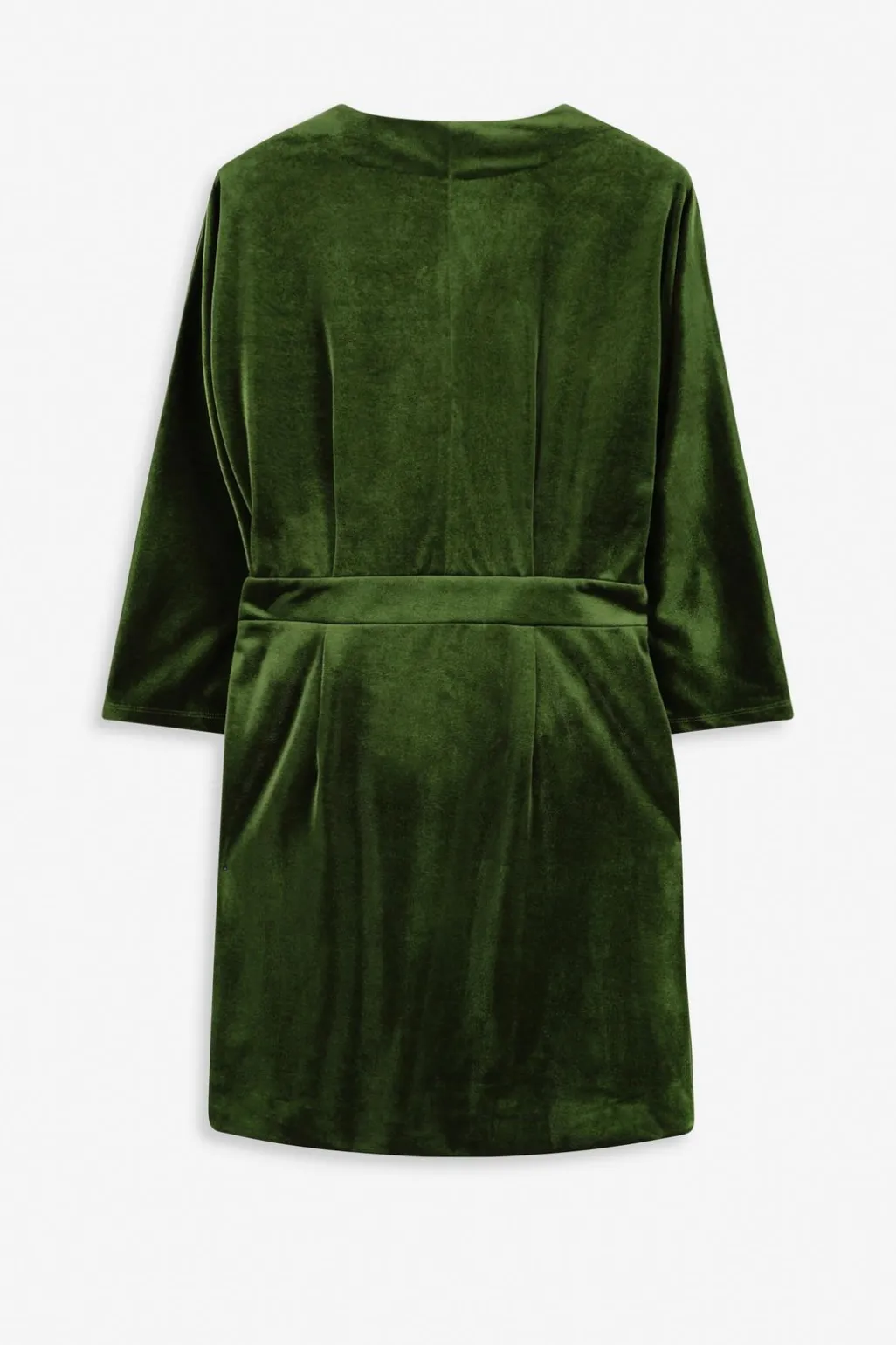 Groene velvet overslagjurk