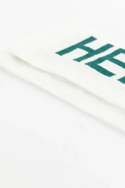 Heroes on Socks witte sokken met groene print