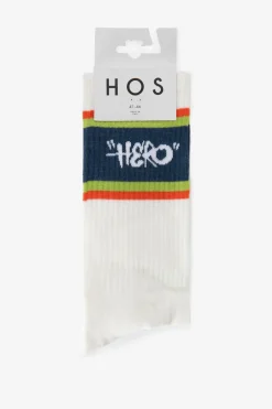 Heroes on Socks witte sokken met strepen
