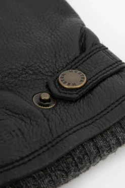 Hestra zwarte handschoenen leer