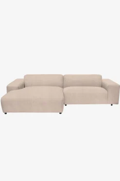 King 3-zits bank chaise longue links ecru
