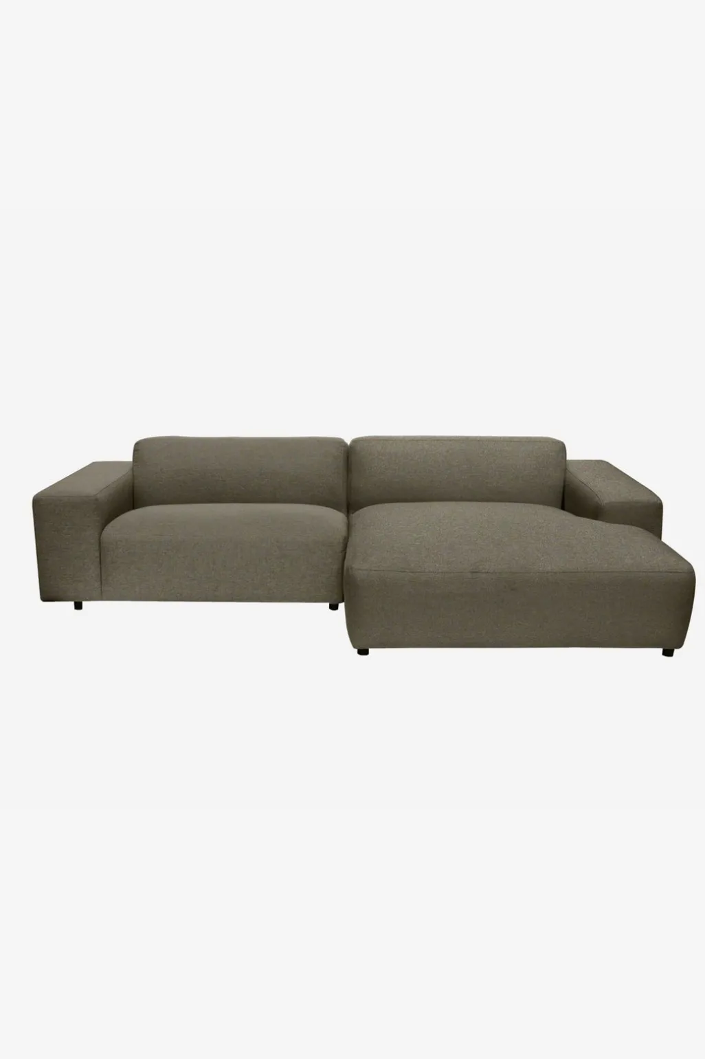 King 3-zits bank chaise longue rechts eucalyptus
