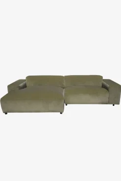 King 3-zits bank chaise longue links grass