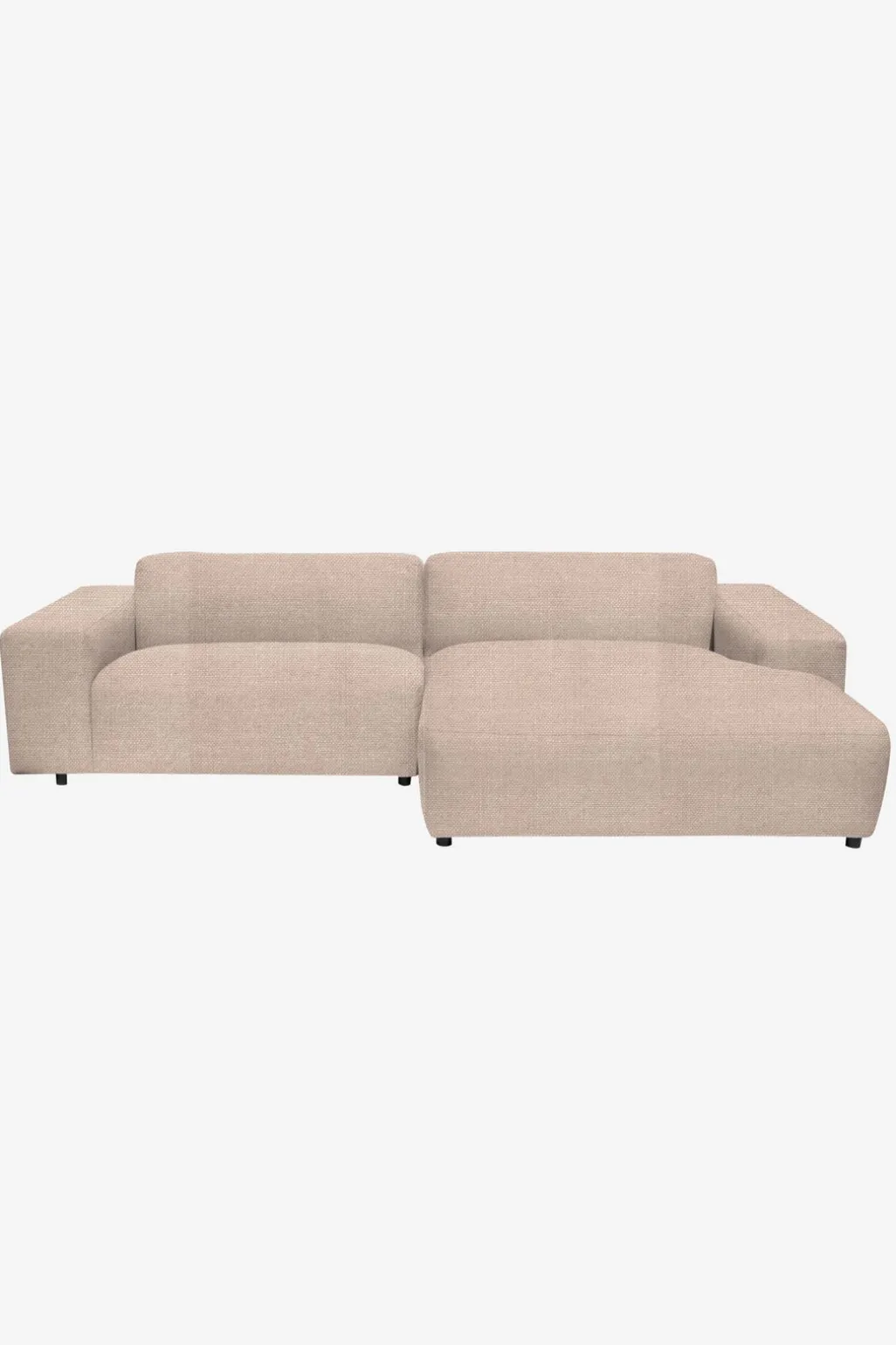 King 3-zits bank chaise longue rechts beige