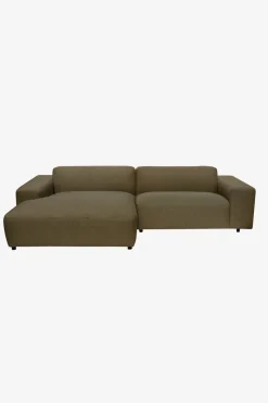 King 3-zits bank chaise longue links army green
