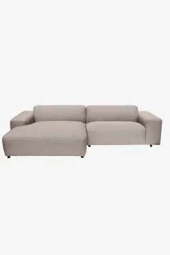 King 3-zits bank chaise longue links clay