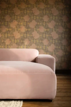 King 3-zits bank chaise longue links clay