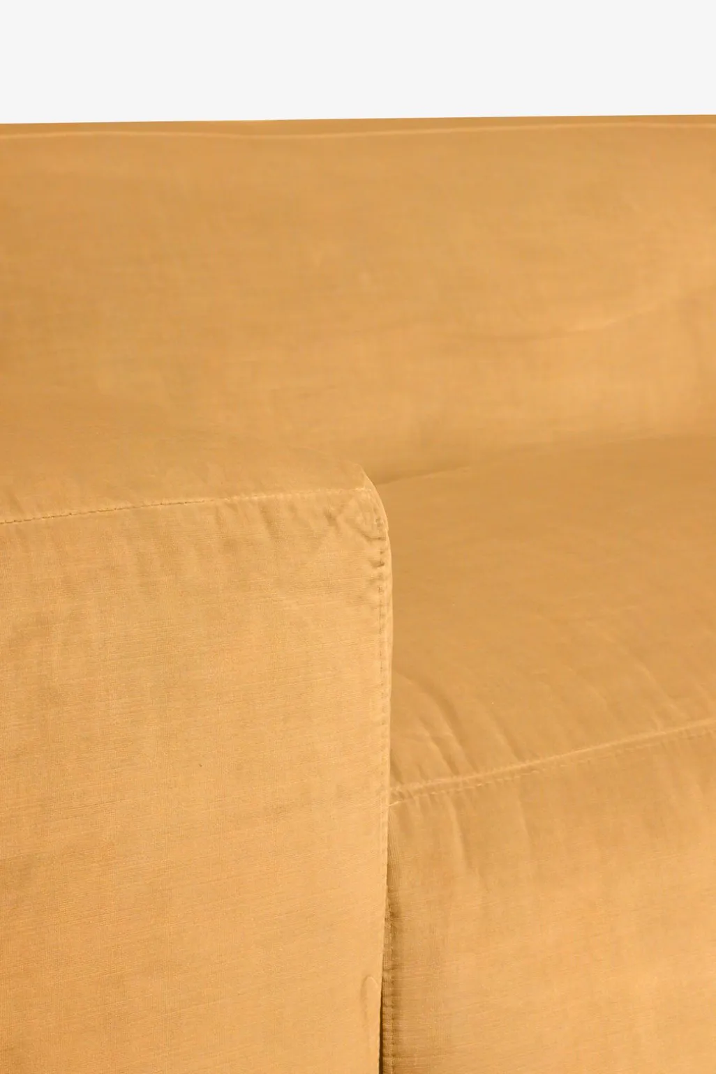 King 3-zits bank chaise longue links mustard