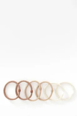 Kknekki beige gevlochten haarelastieken