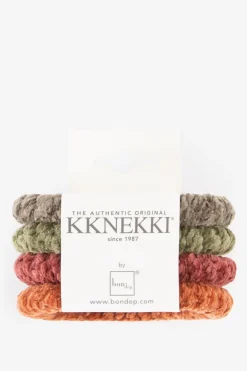 Kknekki multicolour gevlochten haarelastieken velvet