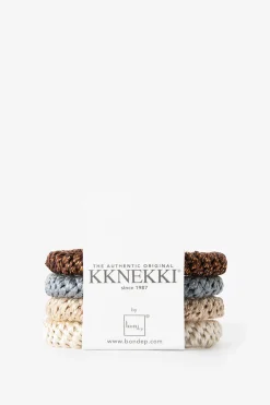 Kknekki multicolour gevlochten haarelastieken met lurex