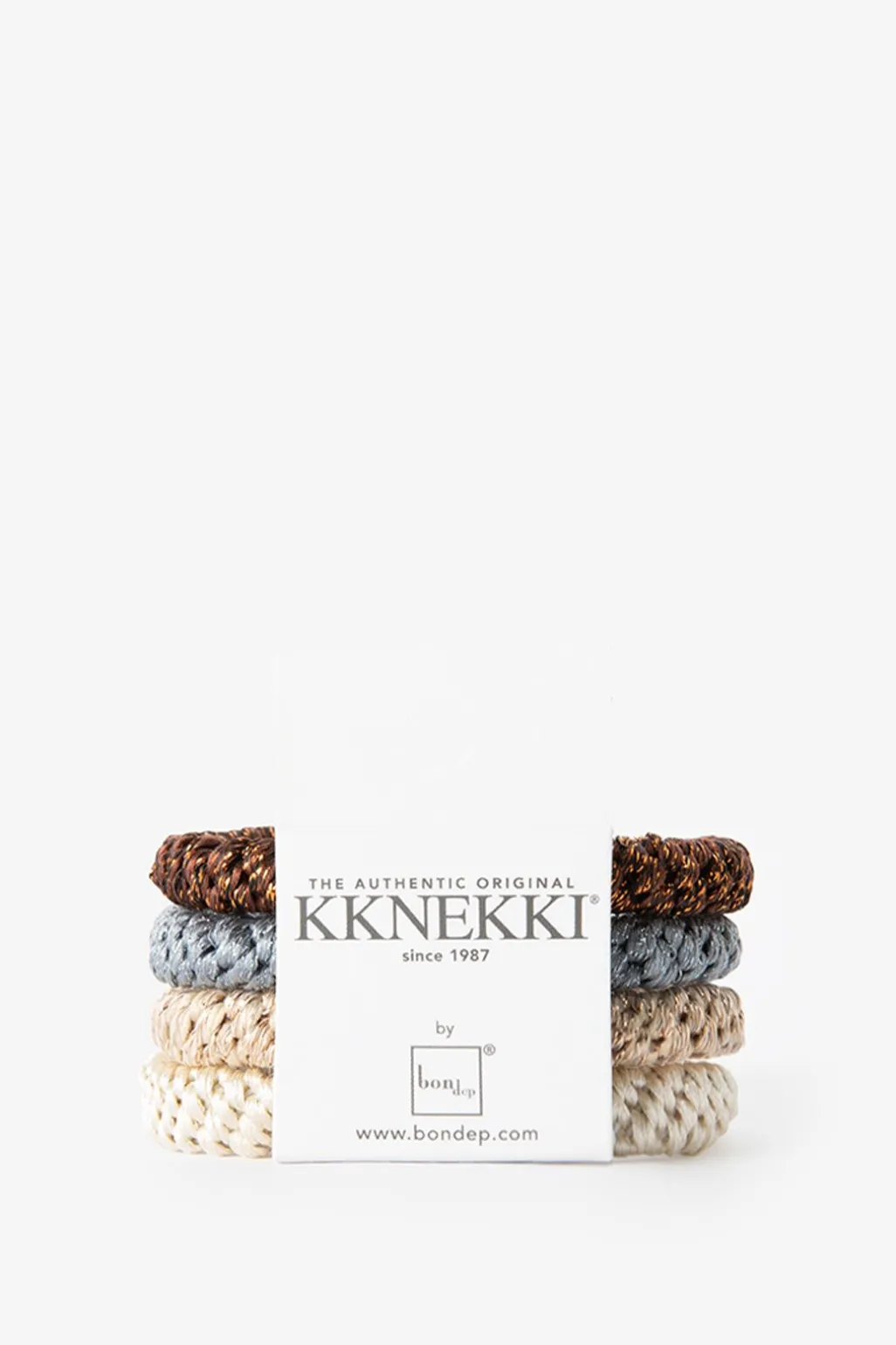 Kknekki multicolour gevlochten haarelastieken met lurex