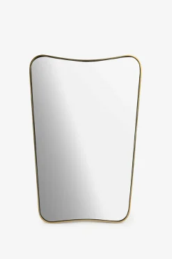 Kleine goudkleurige hangspiegel met brass omlijsting