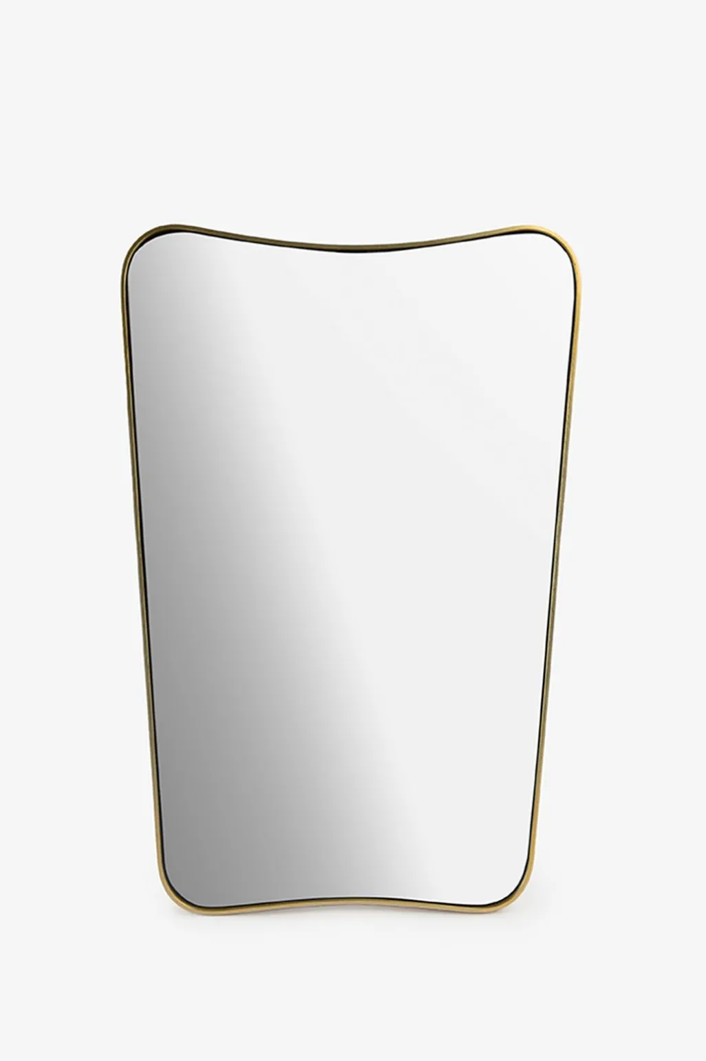 Kleine goudkleurige hangspiegel met brass omlijsting