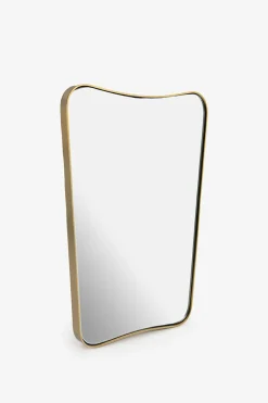 Kleine goudkleurige hangspiegel met brass omlijsting