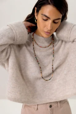 Lange ketting met multicolor kralen