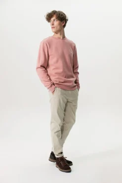 Licht beige mid-rise katoenen twill chino