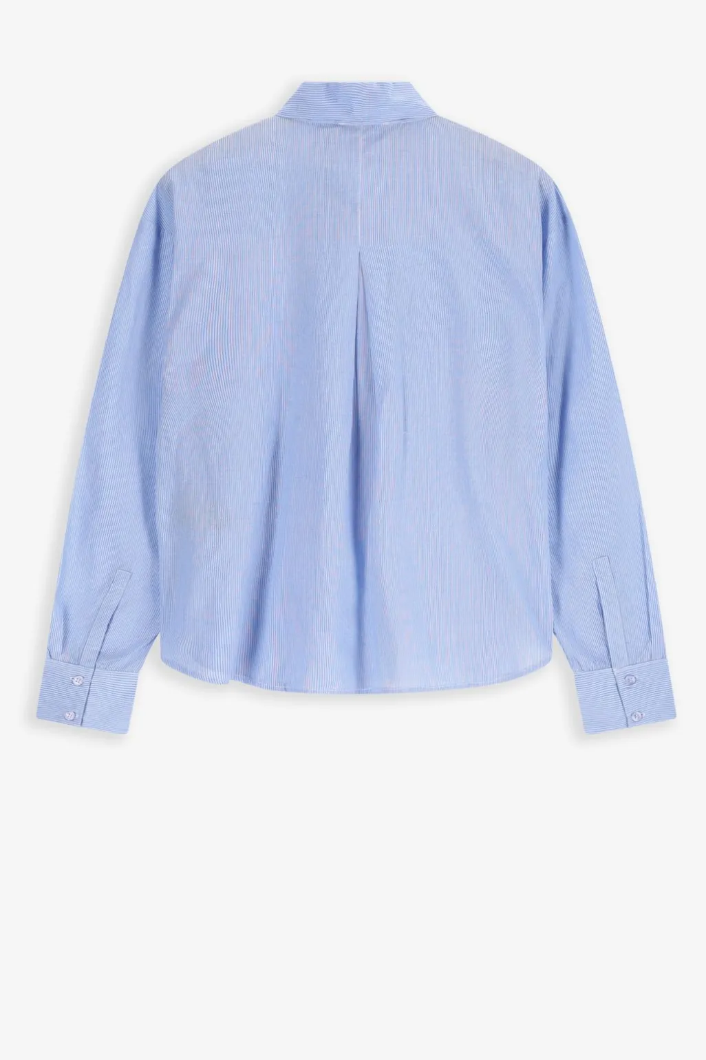 Lichtblauwe blouse met strik
