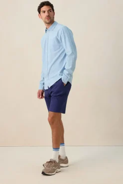lichtblauwe chambray overhemd