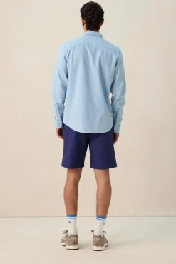lichtblauwe chambray overhemd