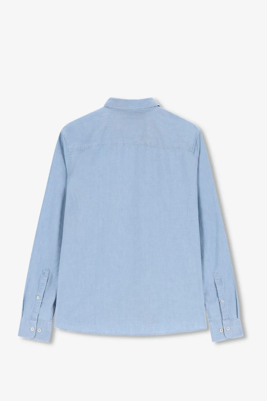 lichtblauwe chambray overhemd