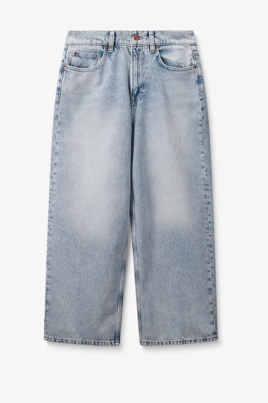 Lichtblauwe cropped jeans